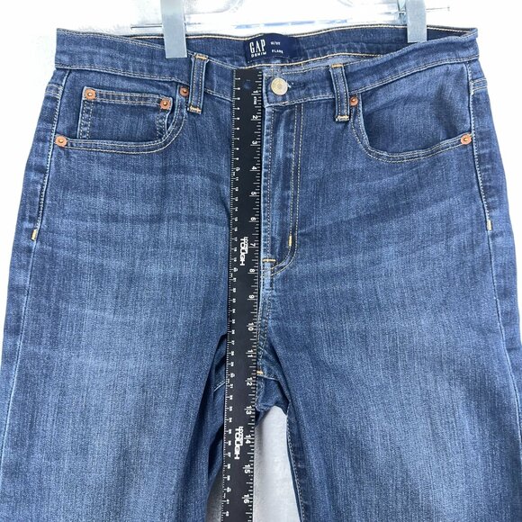 Gap Denim Flare Jeans High Rise Medium Wash Womens Blue Size 12/31T - Picture 10 of 13